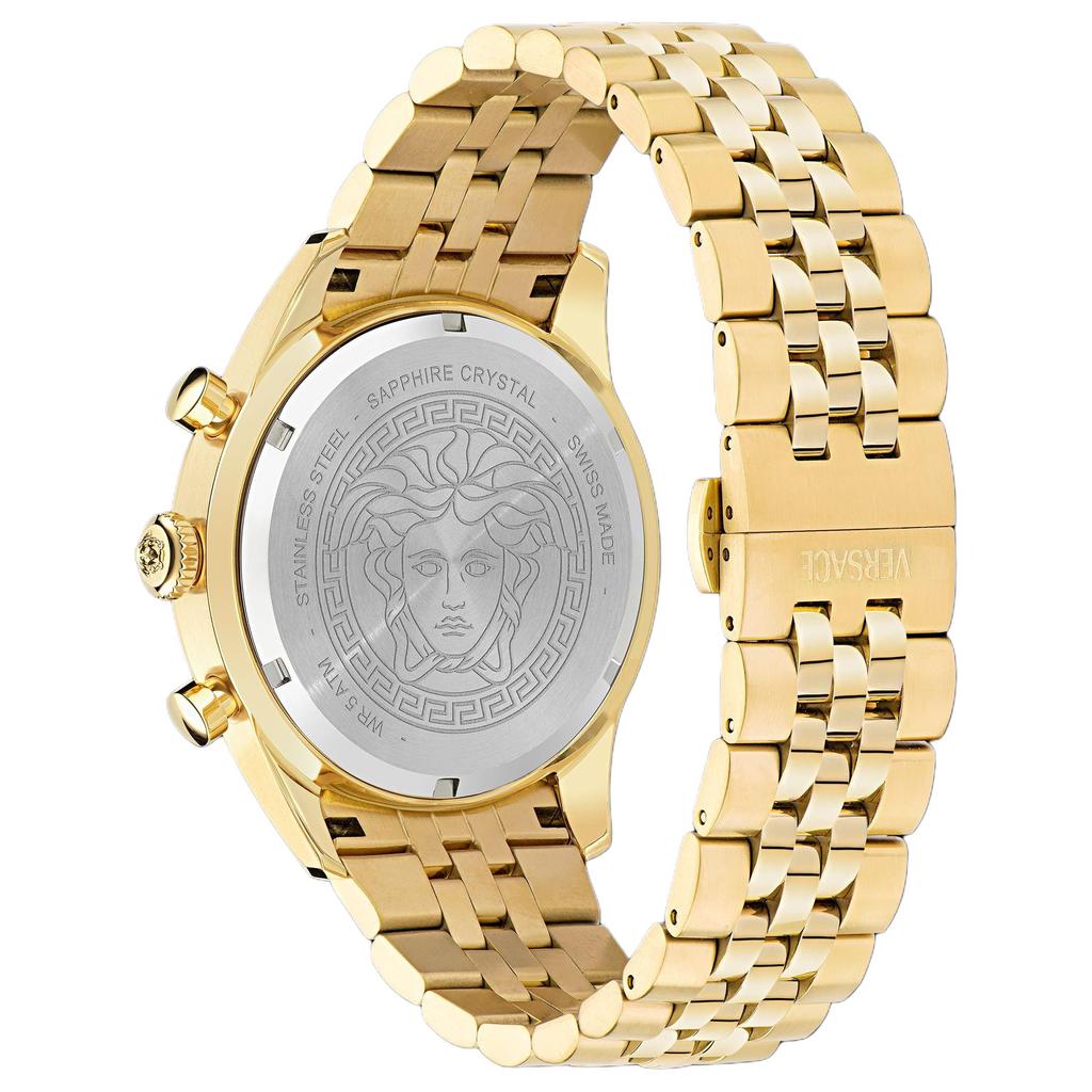Versace Quartz Watch Stainless Steel Band White Dial Chronograph Calendar Multifunction Couple Watch Men Watches Silver VE8R00424