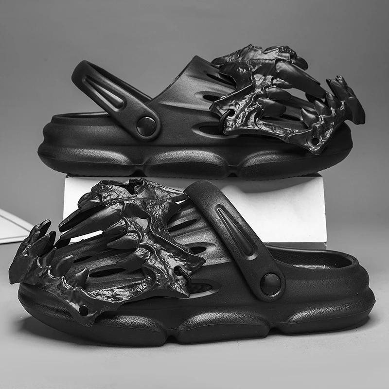 Non Slip Home Slides Women Men Slippers Cloud Y2K House Summer Soft Sandal Skull Flip Flops Men Male Demon Thick Flat Platform cm nero