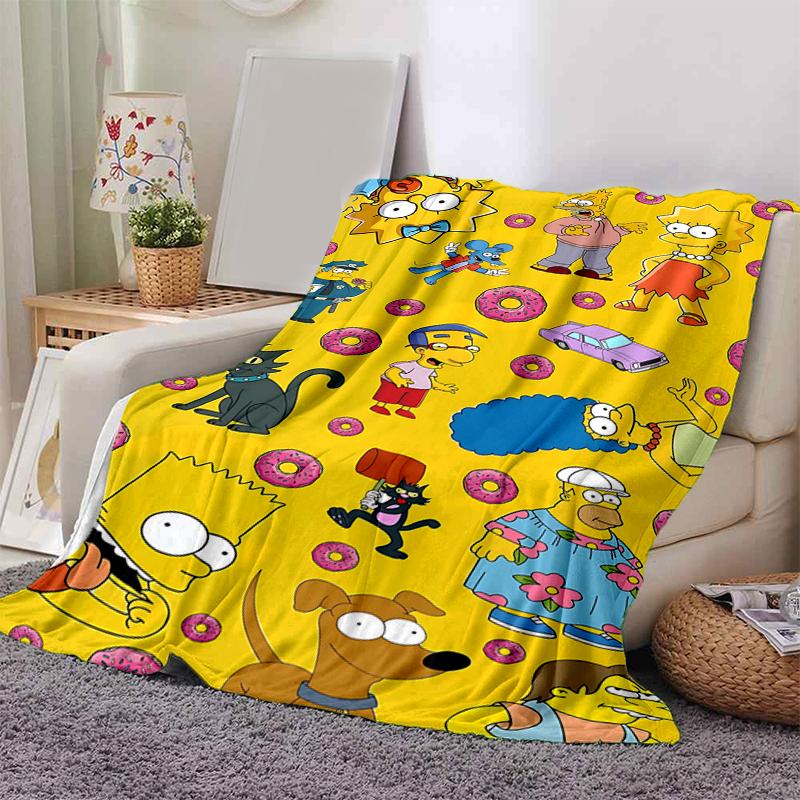 1Pc Simpsons Family Adventure Blanket Soft And Comfortable Casual Warm Camping Travel Christmas Halloween Gift M921880