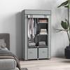 Wardrobe Fabric Wardrobe 1 Clothes Rail, 2 Drawers, 83 x 42.5 x 162.5 cm, Grey