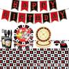 Casino Party Set: Poker Spades Banner, Cups, Napkins & Cutlery
