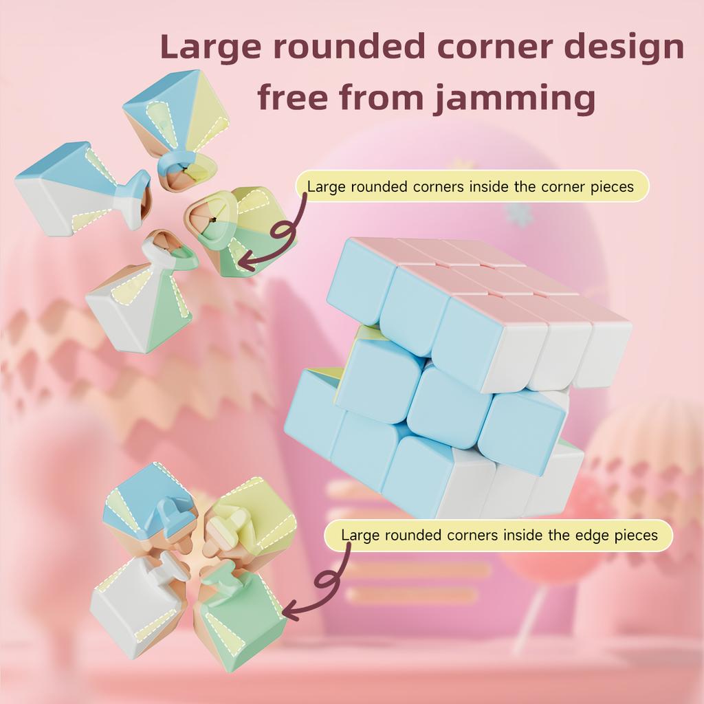 Non-Toxic Yongjun Guanlong Macaron Series Third-Order Rubik'S Cube Second-Order Fourth-Order Pyramid Kidsren'S Educational Toy For Beginners