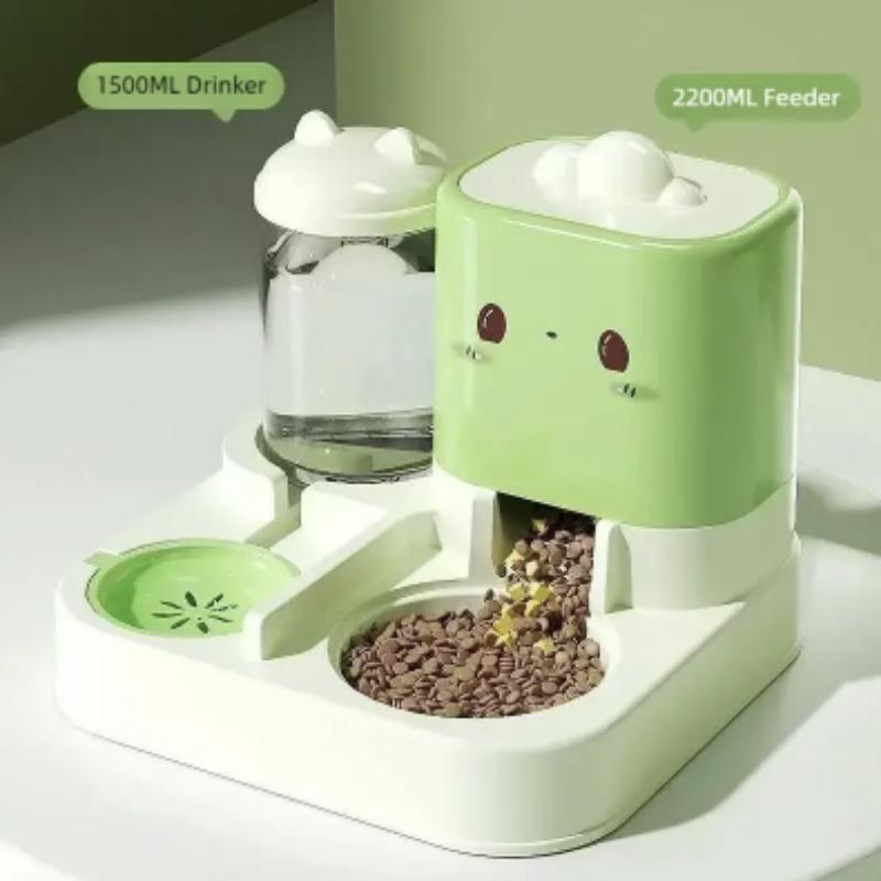 Cute Smiling Cat Automatic Feeder And Water Dispenser Pet Supplies Feeding Organizer Suitable for Cats And Small Dogs