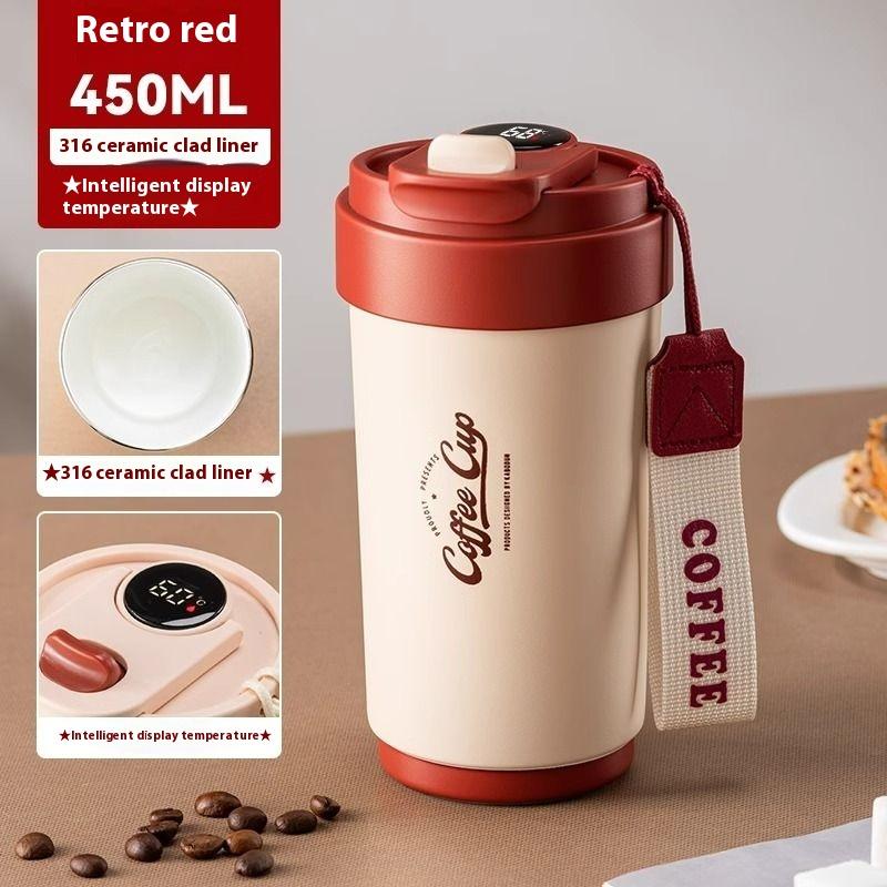 Thermosbecher Kaffeetasse 316 Edelstahl Mädchen Hoher Erscheinungsgrad Neu Begleitender Tragbarer Becher Strohbecher