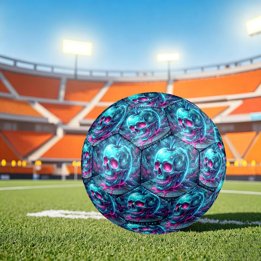 1pc Ethereal Apple Skull Size 5 Soccer Ball Professional Match Training Football Indoor &Outdoor Sports Ball Training Ball Lightweight Durable y90 Size 5