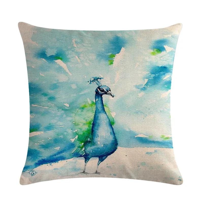 Painted Art Pillowcase Animal Print Linen Pillowcase Chair Sofa Home Decoration Cushion Cover