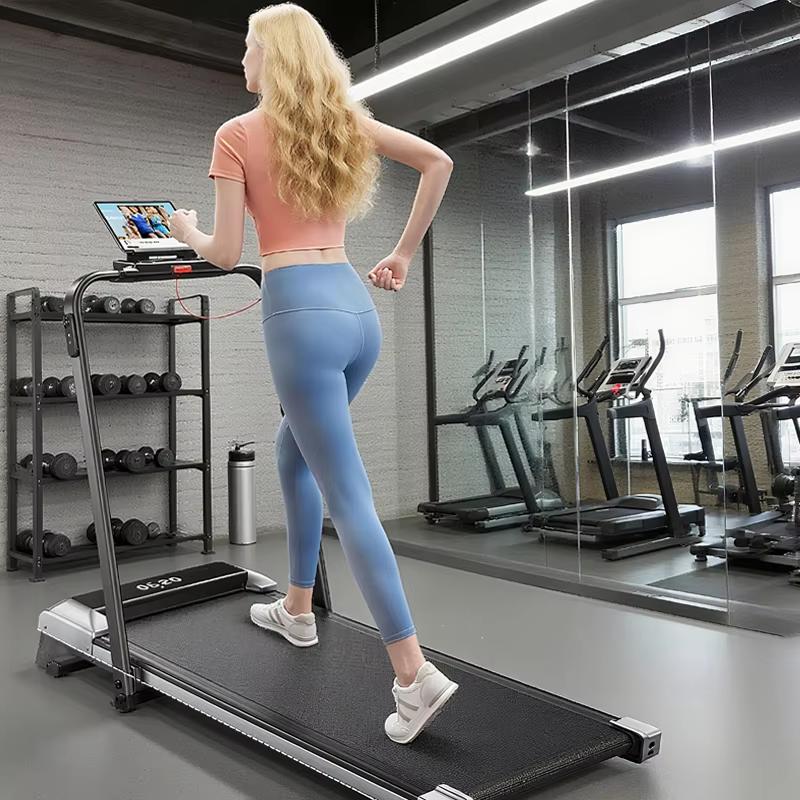 New Toputure 2-in-1 Foldable Treadmill for Home 12km/h Speed, 7% Incline, 2.5HP Motor, Dual LED Display, App Control & Speaker