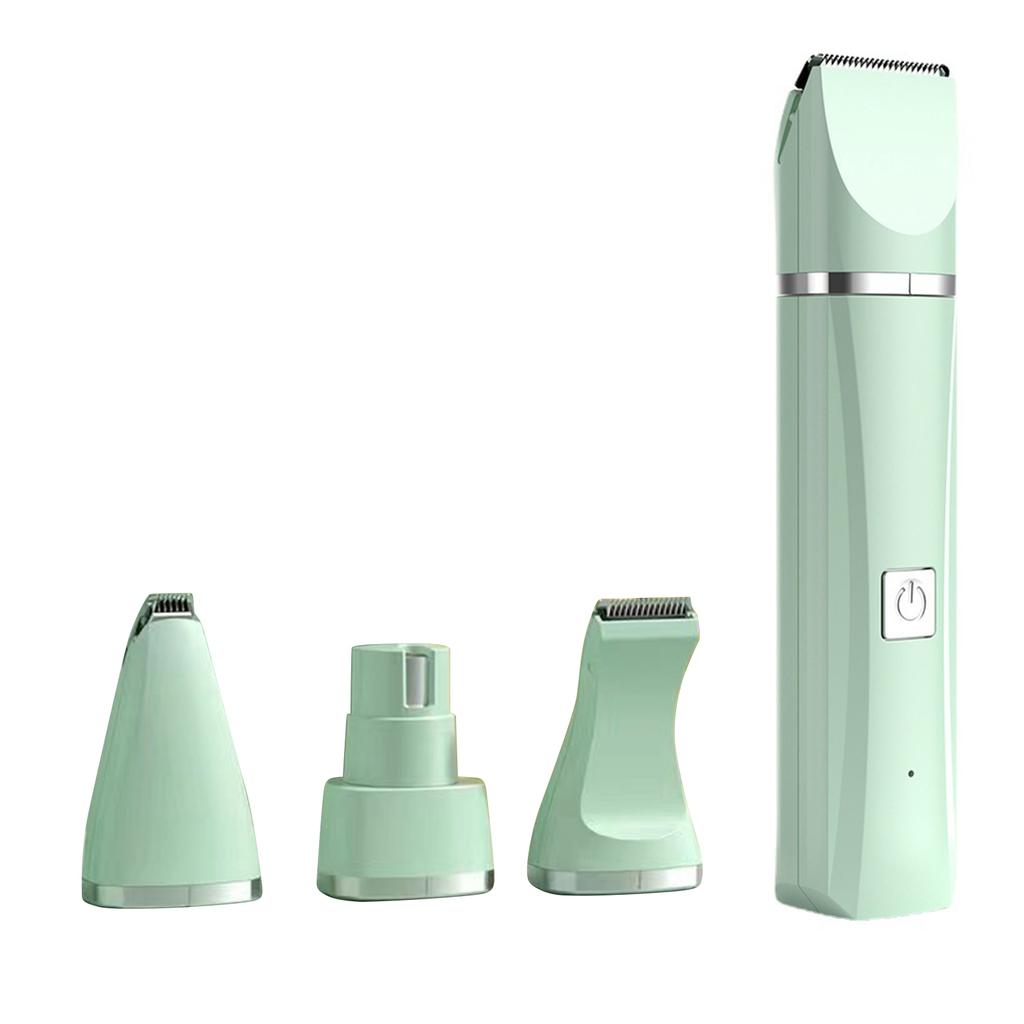 Pet Hair Trimmer 4 In 1 Rechargeable Low Noise Safe Electric Cat Puppy Hair Clipper for Nail Paw Body
