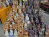 13-Tier Wenchang Pagoda Figurine: Wood Grain Desk Ornament, Nine-Tier Gift for Children, Study & Office Handicraft Decor.