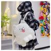 White Plush Dog Girl Backpack With Zipper Closure For Daily Use And Cute Style
