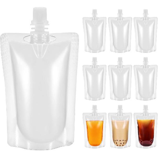 Yardwe Drink Pouches Plastic Flask: 3.5oz/100ml Juice Pouches for Adults, Reusable Drink Bags for Outdoor Travel, 50PCS
