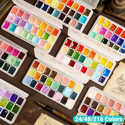 Artists Watercolors Paint Set 24/96/216 Colors 1ml Acuarela Professional Pigments Art Supplies, for Art Drawing Sketching