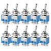 10Pcs Light Blue Miniature Toggle Switch MTS-102/103/202/203 3 Pin 6 Pin Rocker Power Switch ON-OFF-ON / ON-OFF Waterproof Cap Switches4