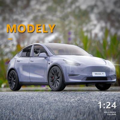 1:24 Spielzeugautos Modell Y, Rückzugsfahrzeuge, Druckgussauto, Modellauto, Spielzeug für Jungen und Mädchen von 3 bis 12 Jahren, Schwarz