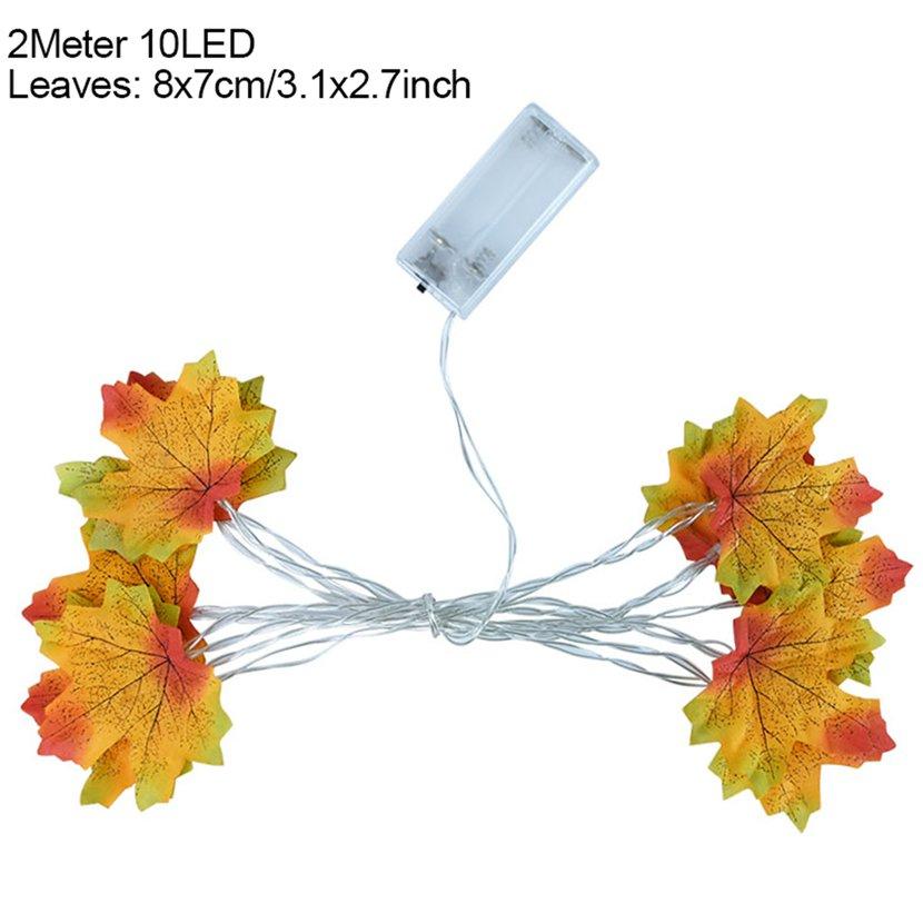 GGXX 2 Meters Artificial Maple Leaves Garland Led Fairy Lights For Christmas