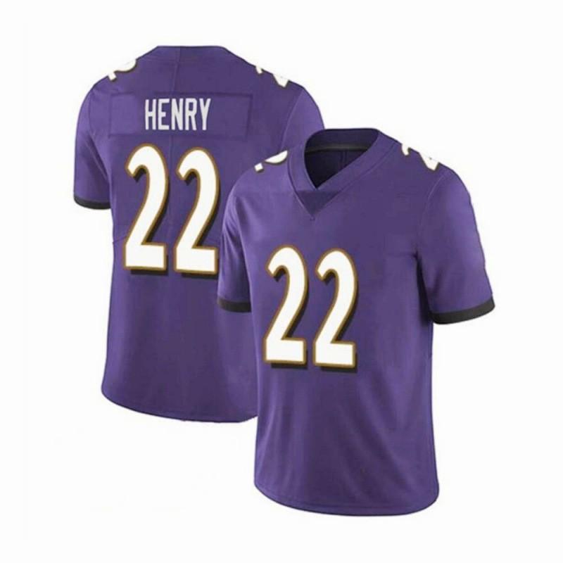 Baltimore Ravens 8 JACKSON 22 HENRY Football Jersey Embroidered Sports Uniform
