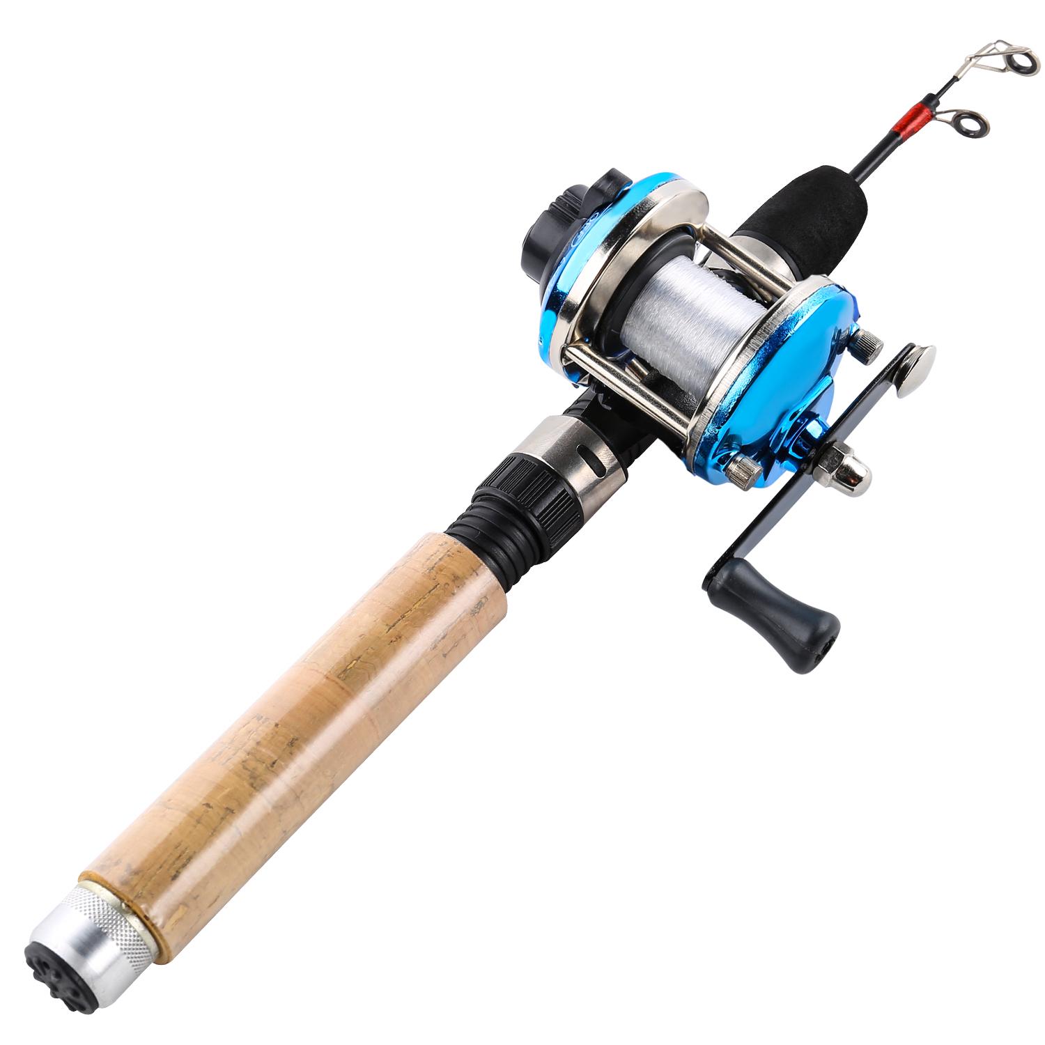 

Удочка для зимней удочки и мини-катушка Телескопическая удочка Высокочувствительная комбинация удочек для зимней рыбалки ice fishing rod&reel синий