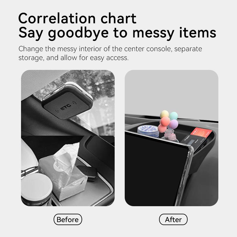 Behind Screen Silicone Storage Box For BYD Shark 6 Central Control Anti-slip Tray Organizer Box Black For Shark 6 Accessories