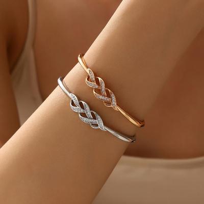 Damen Leicht-Luxus Zirkon Geflochtenes Armband - Koreanische Mode, Exquisites & Einfaches Design