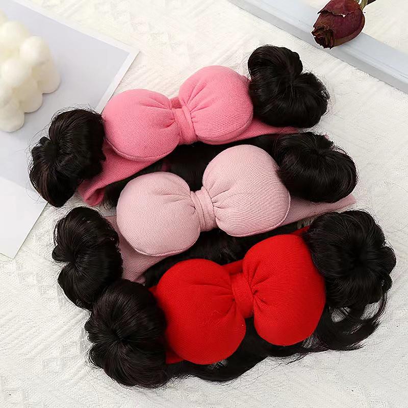 Hair Accessories Fashion Cute Cotton Bow Infant Baby Girl Hair Wig Hat Hairpiece Newborn Children Kids Girls Headbands Headwear