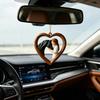 2D Acrylic Girl Horse Heart Ornament Car Rearview Mirror Double-Sided Printed Keychain Fade-Resistant Equestrian Lover Gifts