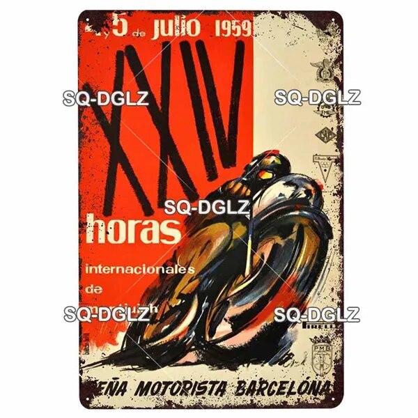 Mfoever Tin Motorcycle Metal Sign Vintage Plaque Poster Tin Sign Wall Decor For Bar Pub Club Retro TT Racing Poster Gift