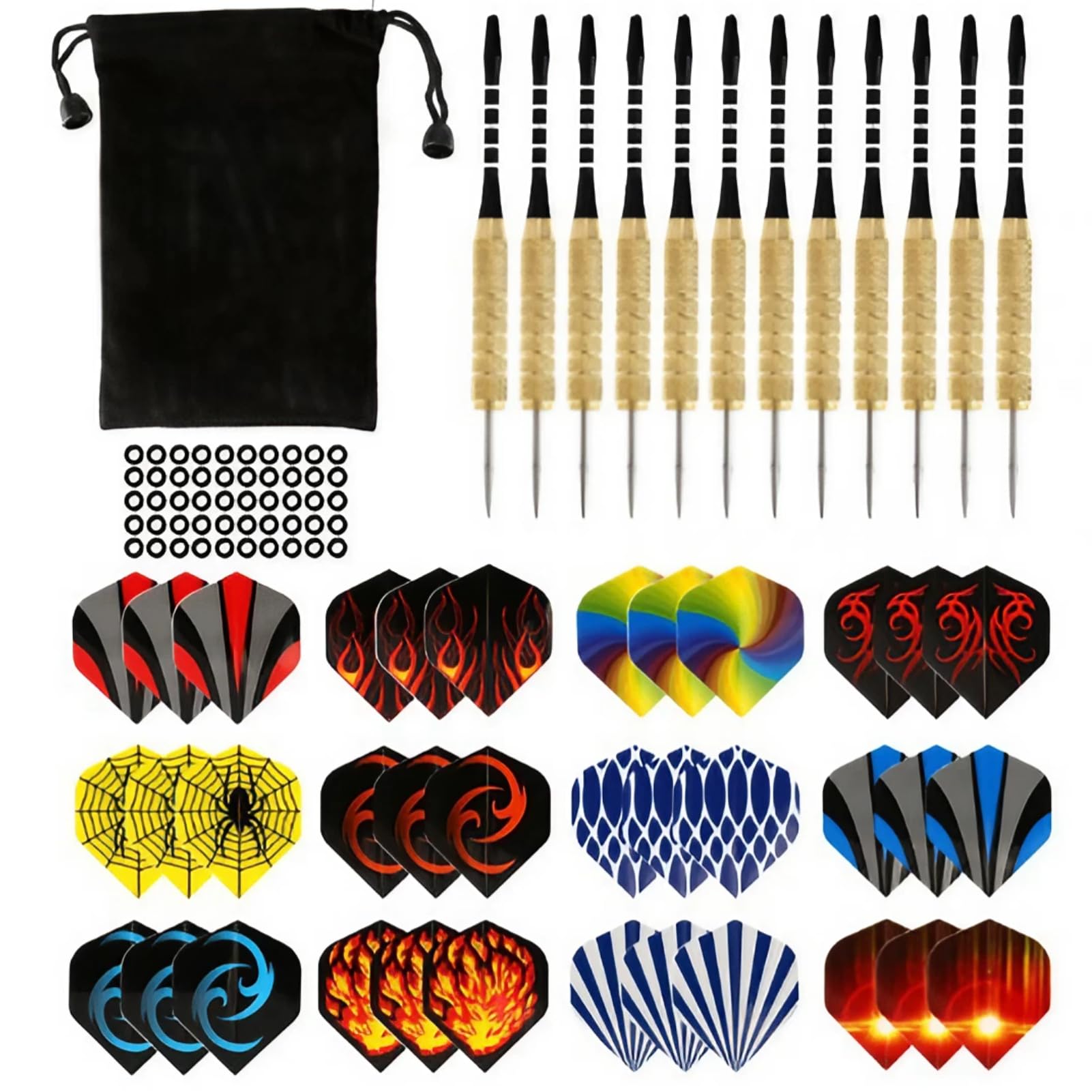 

Дротики Стрела Стальной Наконечник Новичок Тренировка Жесткие Дротики 18г 12 предметов Полет Набор из 36 [Shandini]