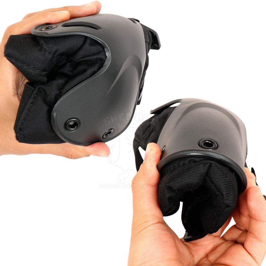 SHENKEL Hatch XTAK Type Elbow and Knee Pad Knee and Elbow One Size Fits All Set, Black, Pads, (pad-002bk)