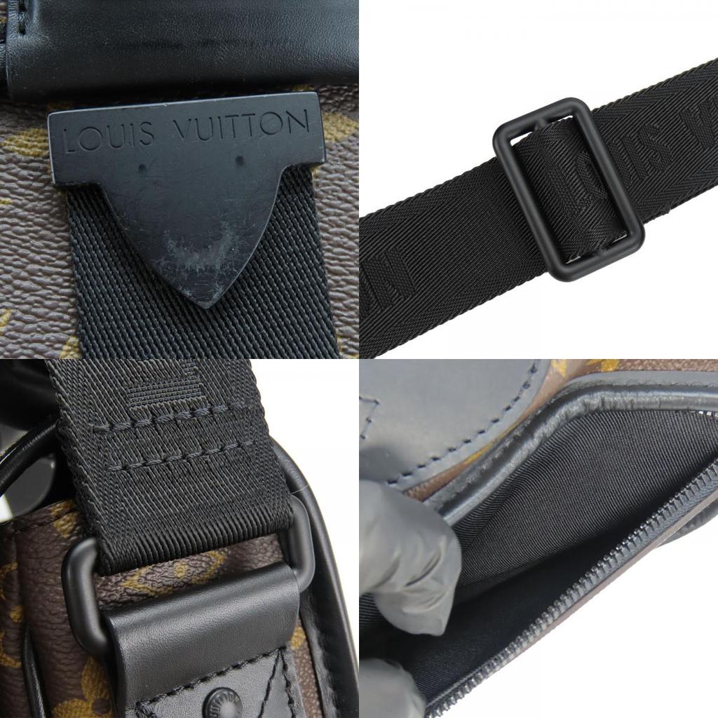 Used LOUIS VUITTON Shoulder Bag Archie Messenger M46442 Monogram Macacer Brown Black Diagonally Hung