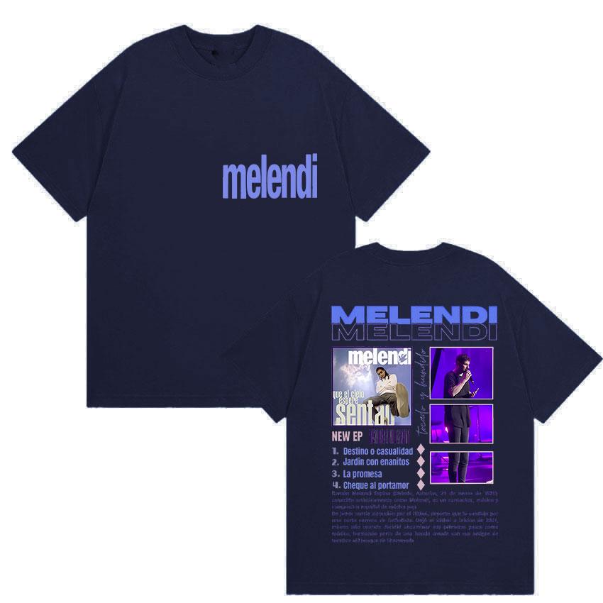

Rap Singer Melendi Album Tour 2025 Summer Items for Unisex Women Hiphop Pop Fans Short Sleeved Casual Cotton Tshirt Street Wear 4XL