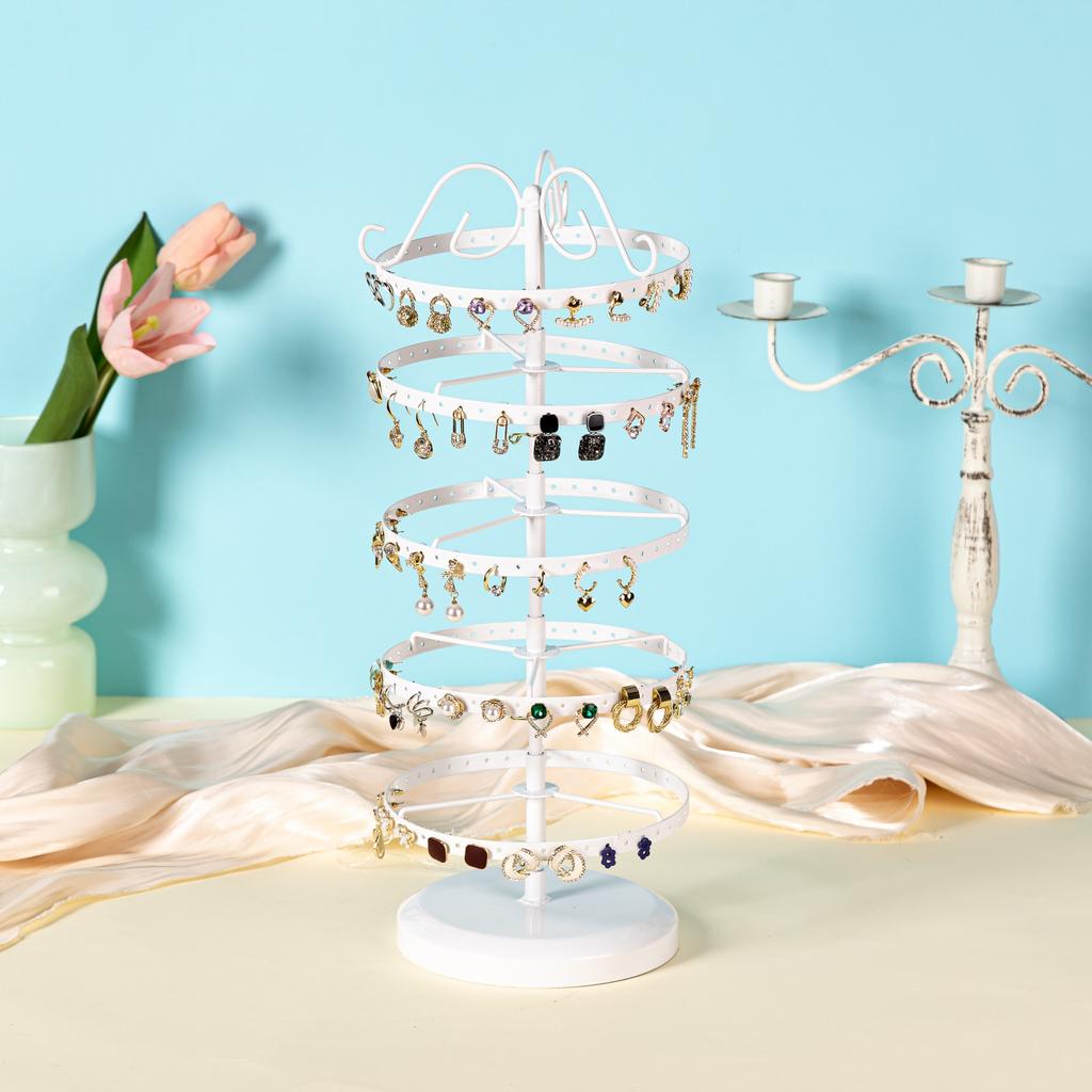 Home Multifunctional Rotating Jewelry Storage Display Rack, Made of Iron, Can Store Earrings, Earrings, Studs, and Earrings