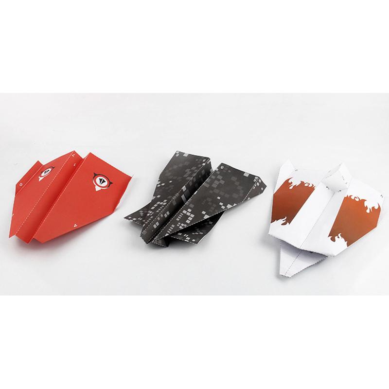 Airplane Rc Folding Paper Model Diy Motor Power Red Rc Plane Power Kids Boy Toy
