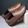 Fashion Men Leather Shoes Soft Sole Casual Shoes Autumn Comfortable Business Flats Man Lightweight Work Shoes Slip-on Driving Shoe Tenis
