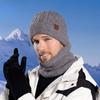 Călduș cu pălărie din catifea Mănuși Set eșarfe Căciulă din lână rezistentă la frig de iarnă Căciulă tricotată pentru bărbați europeni și americani
