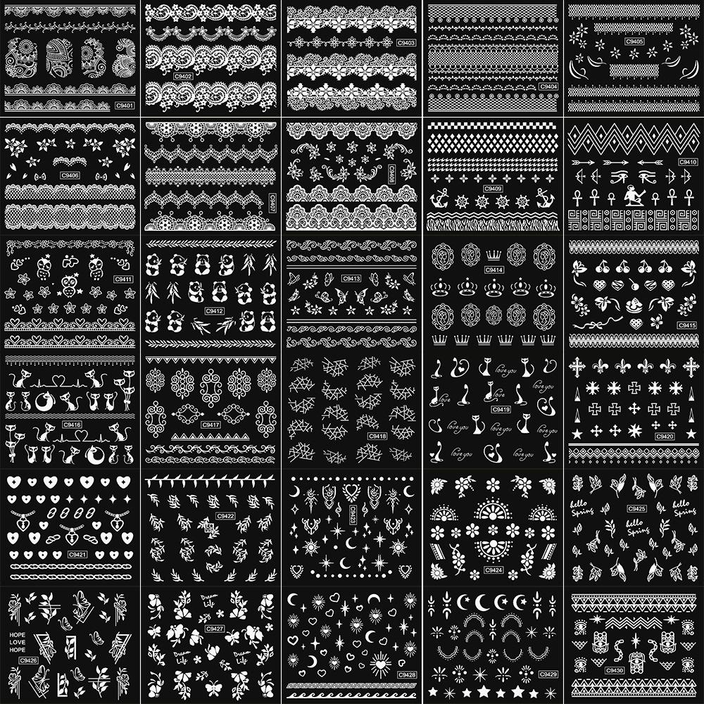 Exotic Egyptian Cat Set Nail Art Sticker Simple Solid Color Egyptian Cat Bronzing 30 Small Set Nail Decoration