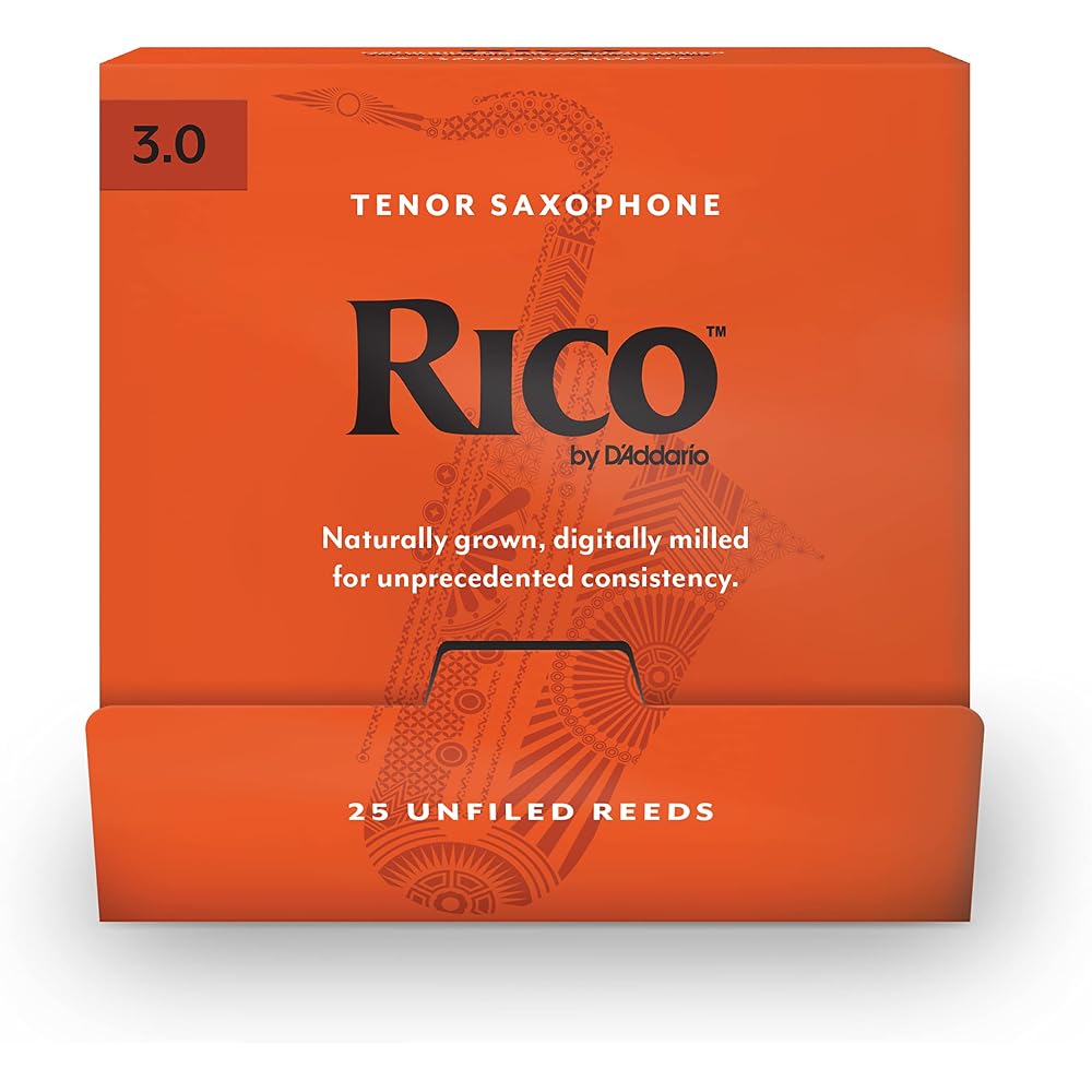 D Addario Woodwinds Rico RKA0130-B25 Tenor Saxophone Reeds Strength 3.0 Pack of 25 Individually Wrapped