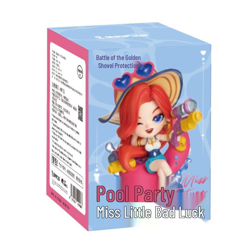 Golden Shovel War Desktop Ornament: Pool Party Little Miss Bad Luck Figure - New Year Gift for Primary School Students Small Miss Bad Luck Figure