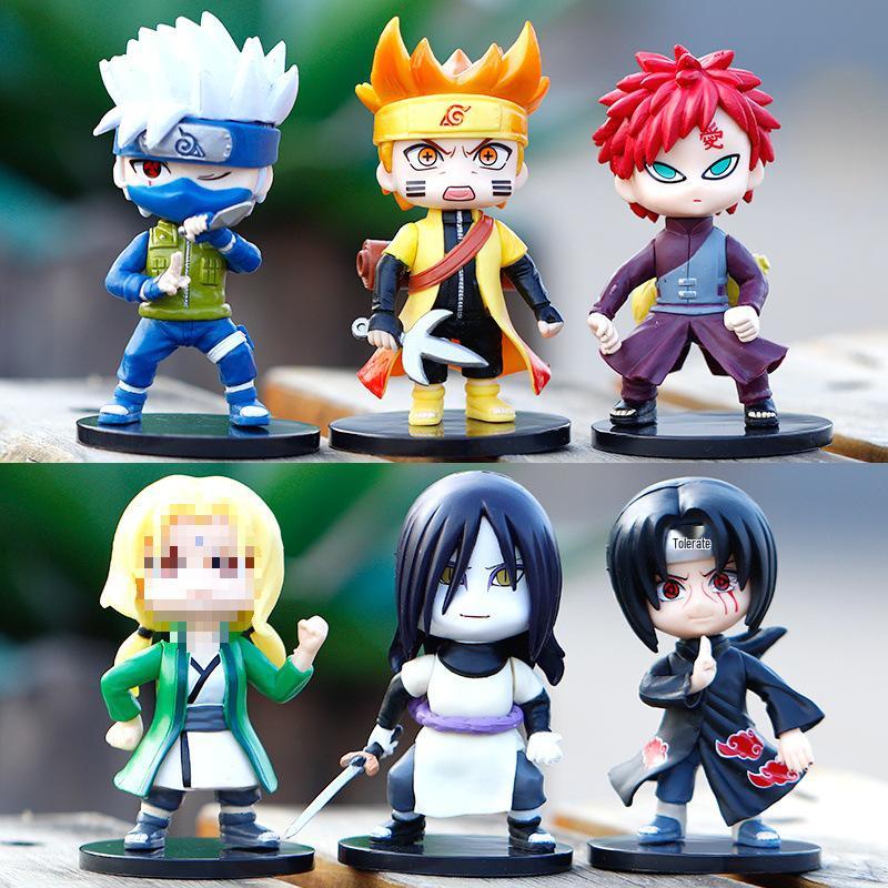 Naruto Q Version Figures: Naruto, Sasuke, Kakashi, Gaara, Itachi, Sakura - Gift Box Set.