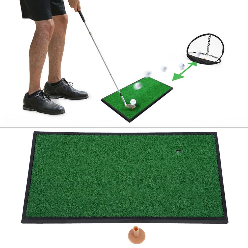 Home Golf Practice Mat Training Putting Mats Portable Practicing Hitting Pads with Tee