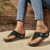 Super Hit Sandals for Women Women'S Wedge Toe-Thong Sandals Breathable Perforated Buckle Design Comfort Summer Footwear
