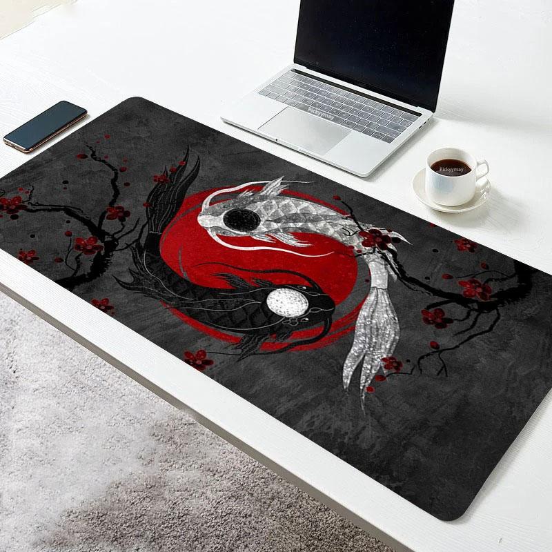 Japanese Great Wave Off Mouse Pad Large Mousepad Keyboards Gamers Deskpad Computer Laptop Keyboard Rubber Stitched Edges Mat