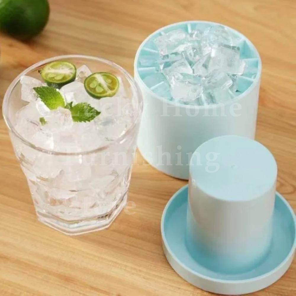 1PC Round Ice Bucket Silicone Mold  Quick Freeze Ice Tray for Refrigerator  Durable DIY Ice Storage Box for Cocktail Barware
