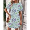 Robe d'été élégante et belle pour femme Nouvelle collection Hello Kitty Jupe courte sexy Robe mini à col rond pour femme