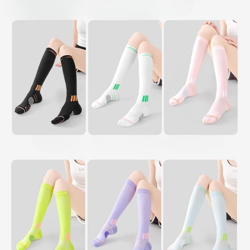 Jump Rope, Sports Pressure, Women's Long Calf Professional Muscle Compression Socks, Running Long Socks, Yoga Slimming Leg Socks