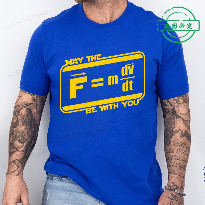Tricouri Supradimensionate May The Force Star Ecuație Amuzantă Ecuație Forță Fizică Umor Spațial Războaie Femei Bărbați Design Tricou Tricou Top