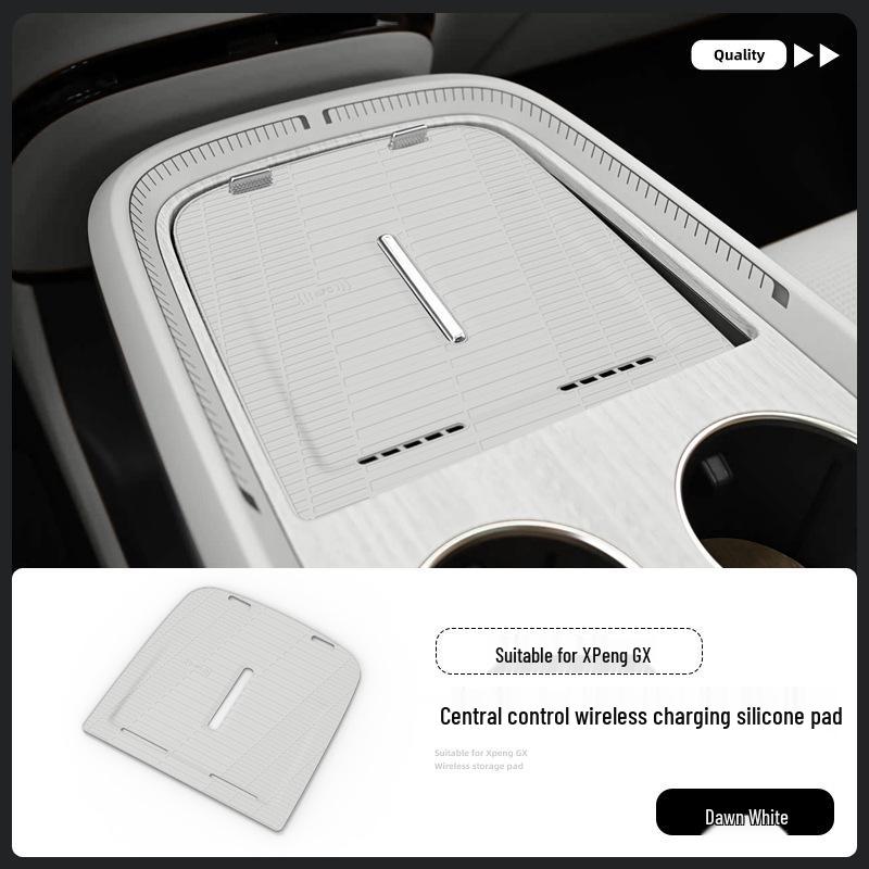 Xiaopeng GX Wireless Charging Silicone Pad: Anti-slip Center Console Protector for 26 Car Models.