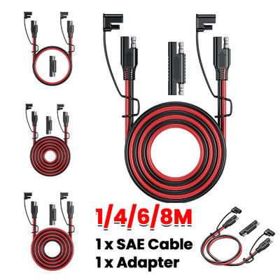 Battery Charging Cable SAE To SAE 12V-36V Solar Auto Battery SAE Power Cable Connector 16AWG Car Battery Solar Cables Waterproof