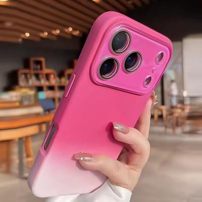 Große Fenster Bonbonfarbverlauf Weiche Hülle Für IPhone 17 16 15 14 Pro Max 13 12 Air Plus Flüssigsilikon Stoßfeste Rückseite