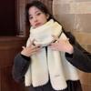Polyester Long Thickened Neckscarf Soft Women Warmer Scarf Large Lock Edge Winter Scarf  Couple