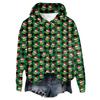 Women's Hooded Long Sleeve Christmas Printed Flannel Top Hooded Sweatshirt